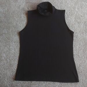 BNWOT Elegant Black Sleeveless Turtleneck Top
